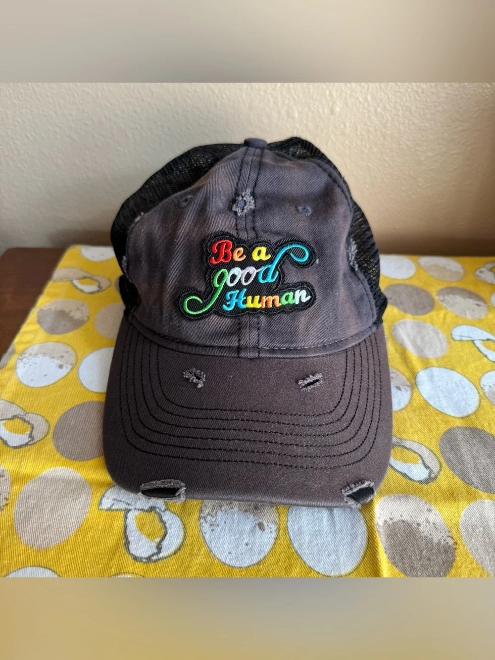 Sportsman Be a Good Human distressed baseball hat